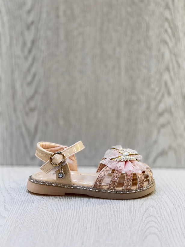 کفش مجلسی تابستانی دخترانه وارداتی برند kids-lounge رنگ صورتی