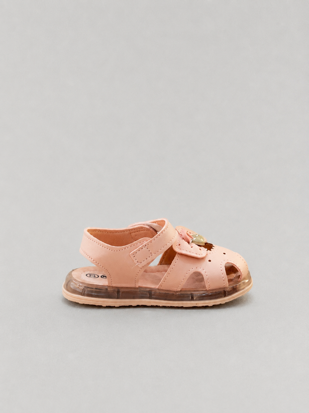 صندل تابستانی دخترانه چراغدار رنگ صورتی وارداتی برند k-shoes
