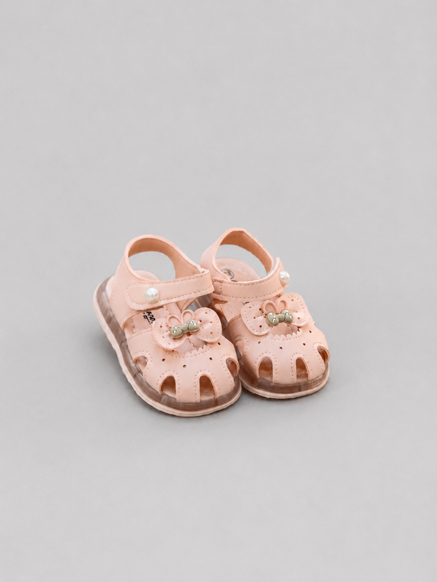 صندل تابستانی دخترانه چراغدار رنگ صورتی وارداتی برند k-shoes