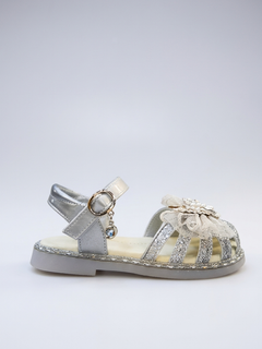 صندل مجلسی دخترانه وارداتی برند kids-lounge رنگ نقره ای SILVER