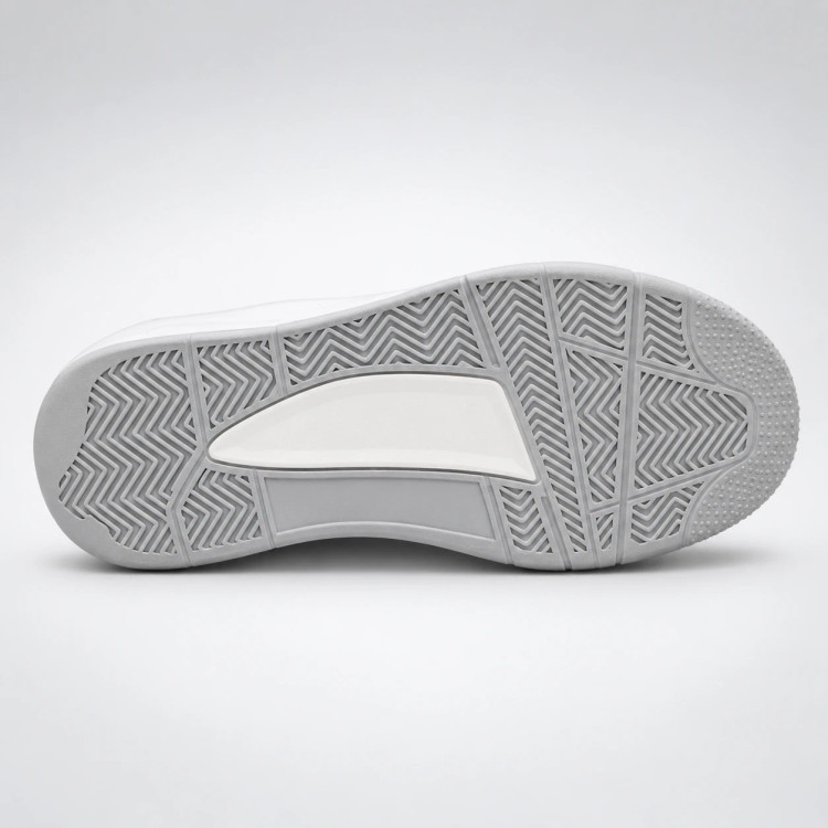 ونس بچگانه وارداتی طرح New Balance 550 - سفید طوسی (بند تزیینی)