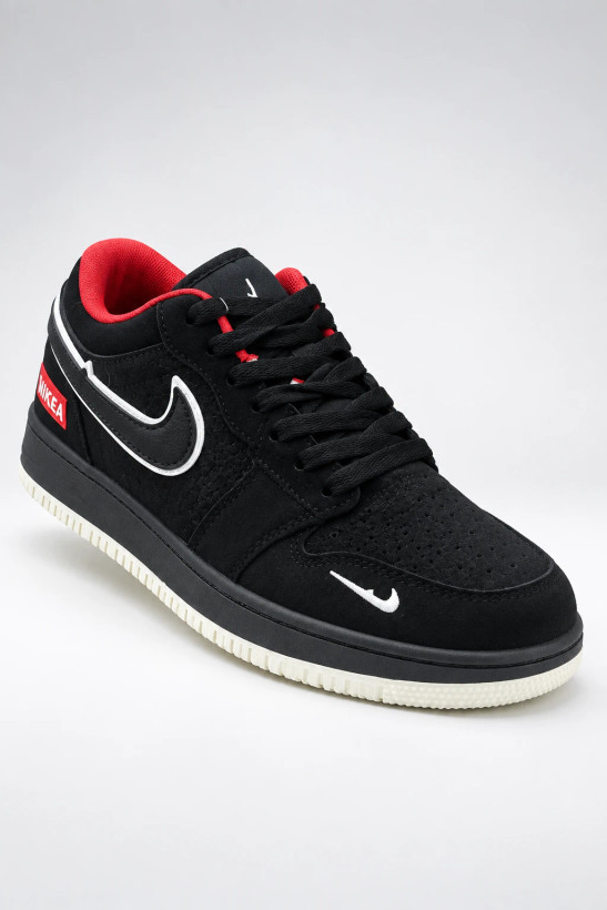کتانی وارداتی اورجینال برند K Shoes | طرح Jordan Low رنگ مشکی قرمز