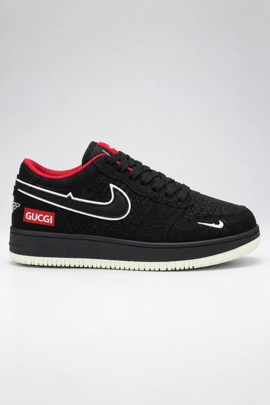 کتانی وارداتی اورجینال برند K Shoes | طرح Jordan Low رنگ مشکی قرمز