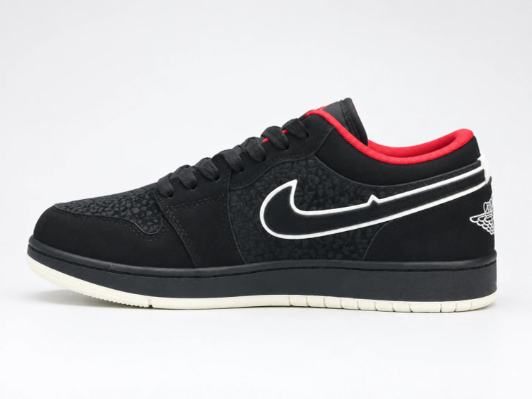کتانی وارداتی اورجینال برند K Shoes | طرح Jordan Low رنگ مشکی قرمز