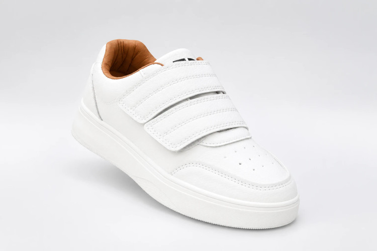 ونس اسپرت دو چسبی وارداتی برند K Shoes – رنگ سفید با آستر عسلی لوکس